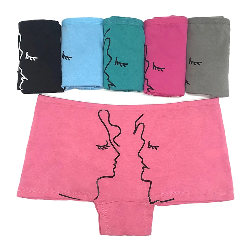 

1PCS Woman Boyshort Fashion Sexy Pink Cute Cotton Underwear Comfortable Breathable Sexy Panties Woman New Style Cheap Wholesale