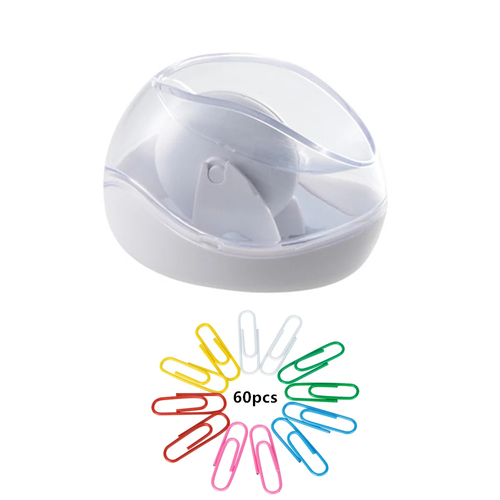 

Magnetic Wheel Paper Clips Holder with 60pcs Colorful 28mm Paperclips Ideal Desktop Paper Clip Dispenser Container Office Supply