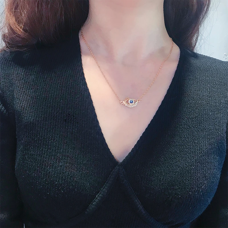 

Trendy Devil's Eye Crystal Women Necklace Gold Color Chain Eyes Choker Necklace Female Best Friend Birthday Jewelry Bijoux Gift