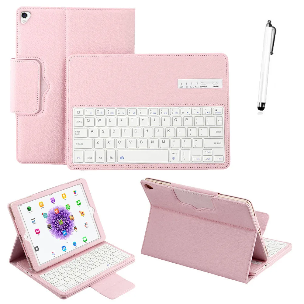 

High quality 2 in 1 Removable wireless Bluetooth Keyboard + PU Leather Litchi pattern Case For Apple iPad Pro 12.9 2017 Tab Case