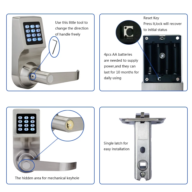 Us 64 08 11 Off Hide Key Digital Keypad Door Lock Remote Control Password Card Key Spring Bolt Smart Electronic Lock Lk801srm In Door Locks From