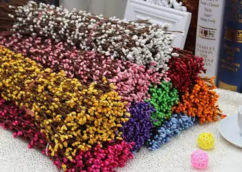 

100pcs 40cm Diy Pretty Pip Berry Stem For Foral Arrangemanet Bracelet Wreath Wedding Artificial Flower