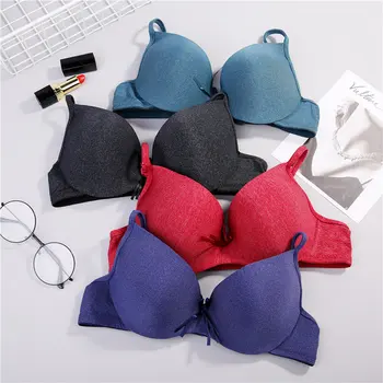 

Women One-piece Seamless Bow Bra Lingerie Deep V Sexy Push Up Bra Soft Comfortable Underwear