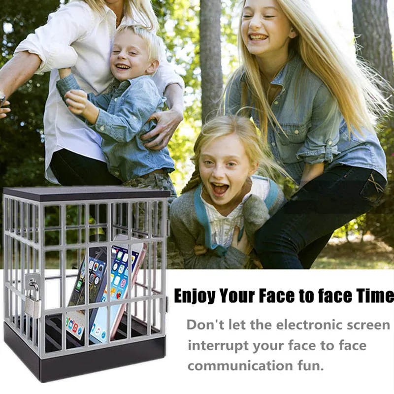 

Mobile Phone Lock Up Box Stand Holder Safe Smartphone Home Table Office Gadget SL@88
