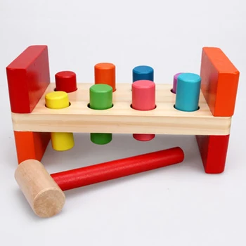 

Baby Wooden Noise Maker Knock Ball Kids Hand Hammering Ball Box Kids Early Learning Educational Toys Montessor Christmas Gift