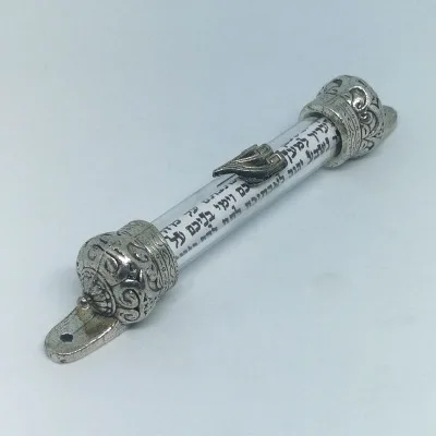 Mezuzah иудейские товары в Иерусалиме Израиль Библейский столб священный свиток дверной кулон Висячие украшения со священной библеей 4 цвета на выбор - Цвет: Silver color