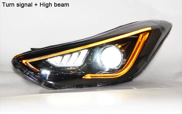 Автомобильный Стайлинг для hyundai Elantra MD светодиодный головной светильник в сборе 2013- Головной фонарь светодиодный H7 с комплектом hid светодиод дневного света 2 шт