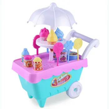 

New Kids Pretend Role Play Toys Simulation DIY Candy Ice-Cream Trolley Set Learning Educational Toys for Children Birthday Gifts