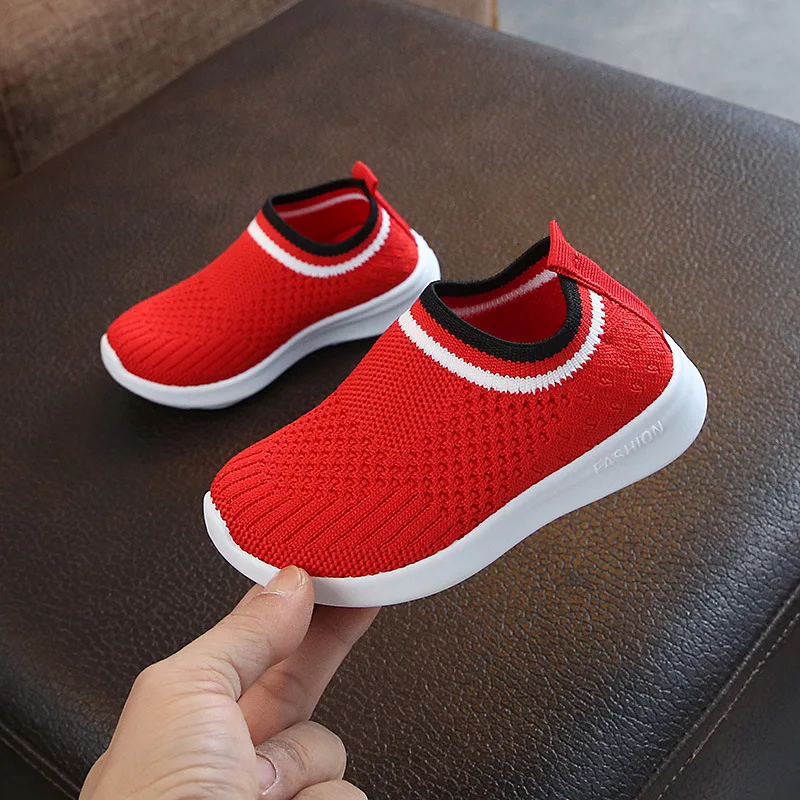 

Size 22-33 Spring Autumn Kids Mesh Sneakers For Baby Boy Girl Breathable Knit Socks Sneakers Child Outdoors Soft Casual Shoes