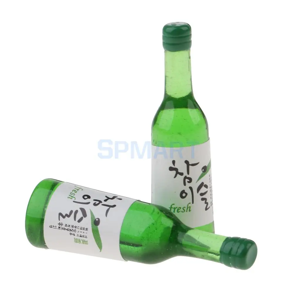 MagiDeal 5Pcs 1/12 Scale Shochu Bottles Model Foods Groceries for Dolls House Kitchen Restaurant Decor Accessories Pretend Play