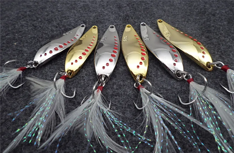 7.5g 10g 15g 20g  brand Fishing lure spoon Gold/Silver fishing bait spoon hard lures metal lure China free shipping