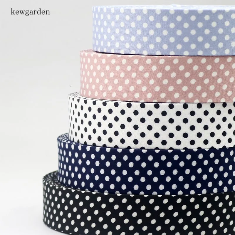 Kewgarden 25mm 1&quot Stripe Dot Fabric Layering Cloth Ribbon Handmade Tape DIY Bow tie Accessories Satin Webbing 7 Meters | Дом и сад