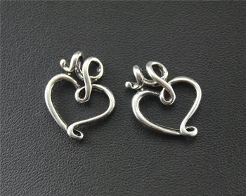 

30pcs Silver Color Bronze Hollow out Hearts Charm Pendant DIY Necklace Bracelet Findings 15x20mm A1494/1495