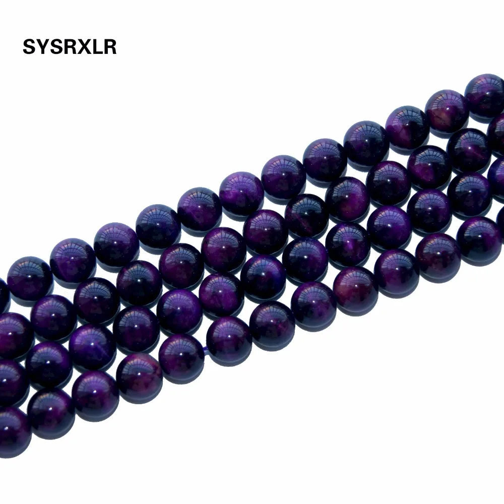 

Free Shipping Natural Stone Violet Tiger Eye Agates Round Loose Beads 15" Strand 6/8/10/12 MM Pick Size DIY Bracelet Necklace