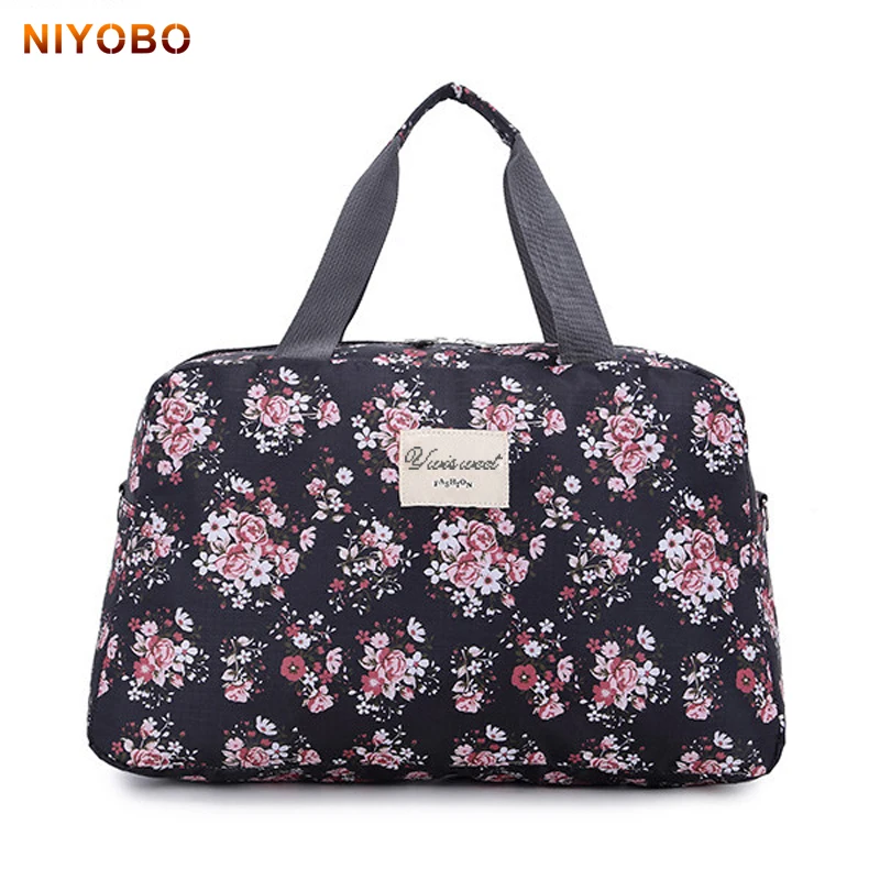 2018 New Fashion Women&#39;s Travel Bags Luggage Handbag Floral Print Women Travel Tote Bags Large ...