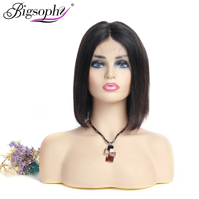 

Bigsophy Short Lace Front Human Hair 8Inch-14 Inch 13*6 Bob Lace Wigs Peruvian Remy Hair Middle Part Frontal Lace Human Hair Wig