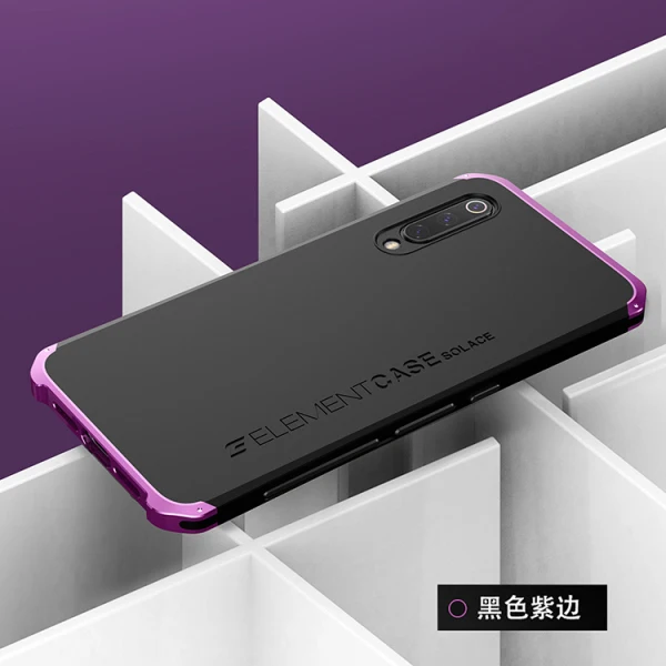 Антиосенняя Металлическая Рамка PC задняя крышка для Xiao mi 9 mi 9 mi 9 алюминиевый сплав Мобильный Xiao mi 9 M9 бампер чехол+ подарок - Цвет: Black Purple Side
