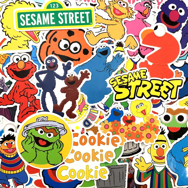 51 Pcs American Animation Sesame Street Cartoon Sticker For Bike Motorcycle Phone Laptop Luggage Funny Sticker Bomb Decals