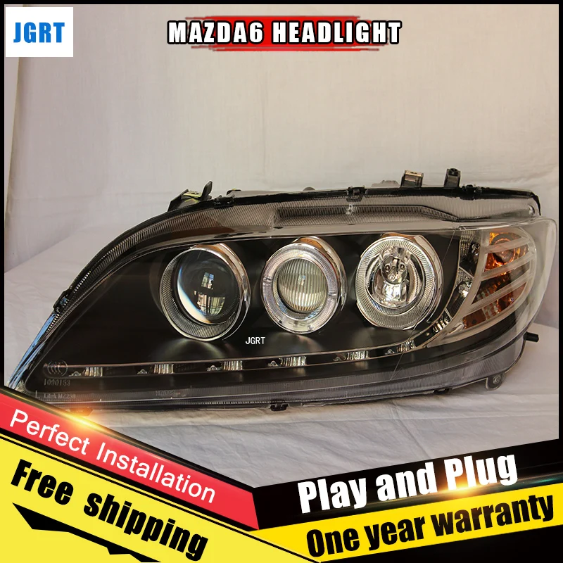 2 шт. автомобильный стиль светодиодный фары для Mazda 6 2003-2013 для 6 головных ламп светодиодный DRL Объектив двойной луч H7 HID Xenon Биксеноновые линзы