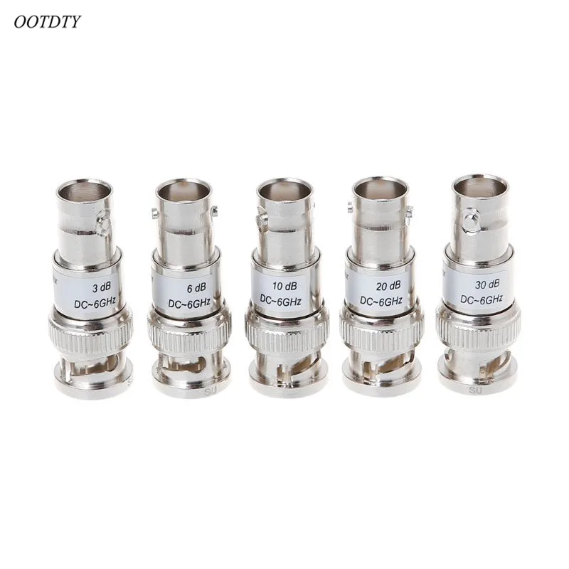 

OOTDTY 3W BNC Coaxial RF Fixed Attenautor DC-6GHz Straight Adapter ATT:3-30dB