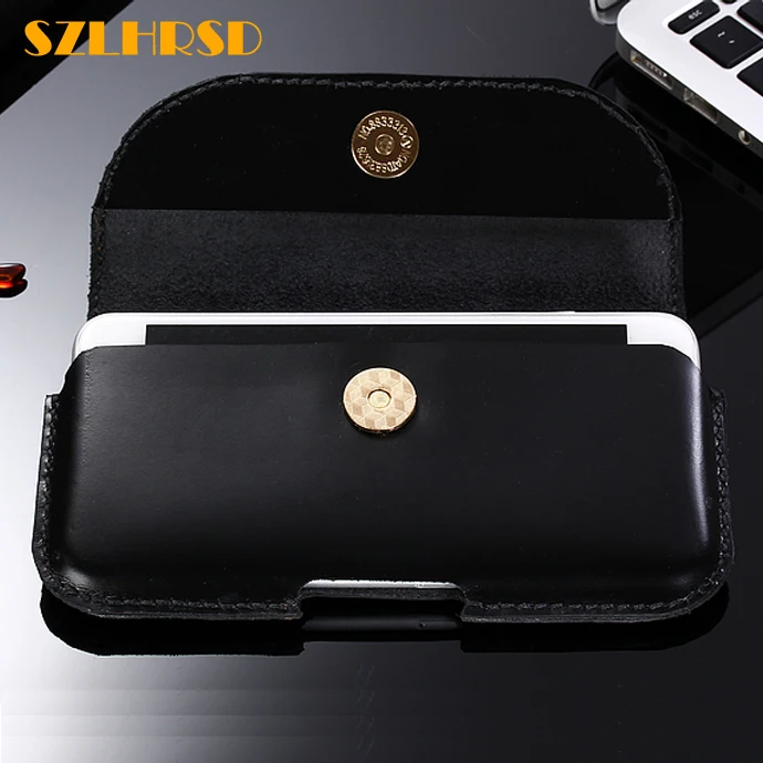 

SZLHRSD for BlackBerry KEY2 Case Genuine Leather Waist Pouch Holster with Belt Clip for Aurora KEYone Motion DTEK50 Phone cover
