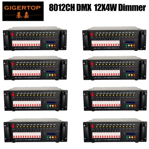 Оптовые продажи 12 каналов* 4 кВт DMX диммер контроллер, DMX 512 контроллер, 1 год гарантии DMX светильник контроллер 8012CH цифровые диммеры - Цвет: 8