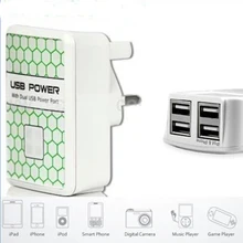 4 Ports USB Travel Charging With UK Plug White