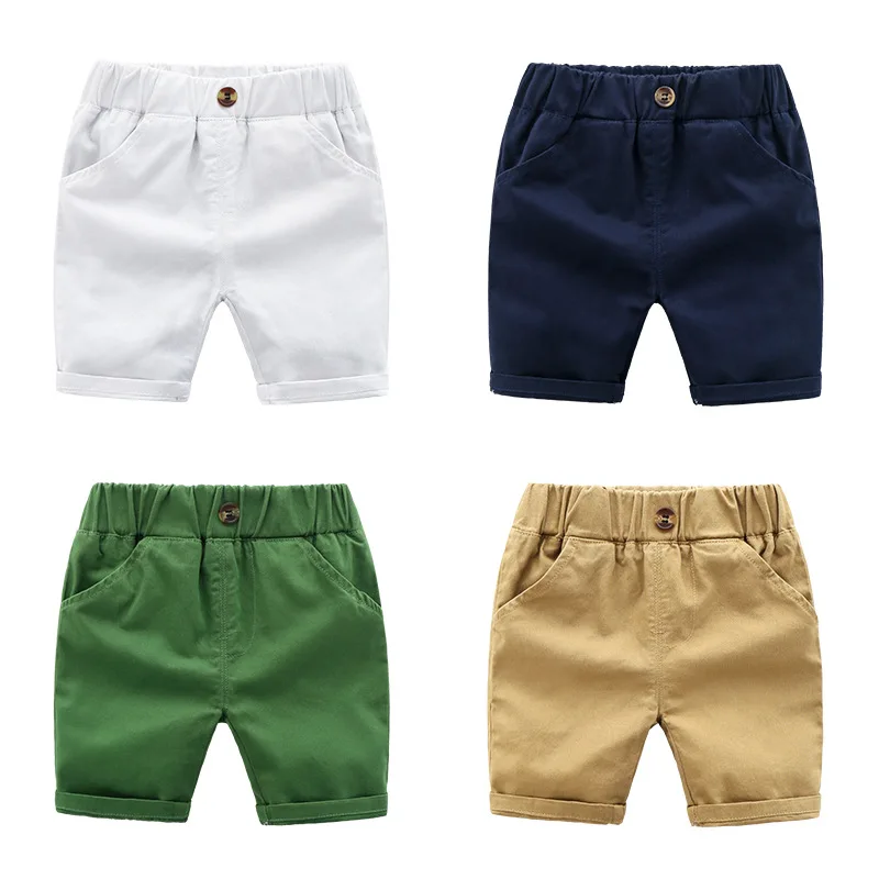 

Children Pants kids summer trousers for baby boys loose shorts size90~130 solid candy blue white green girls