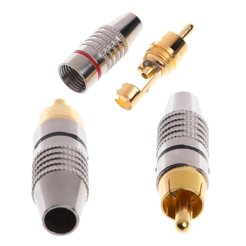 20 pcs RCA Plug Audio Video Locking Cable Connector Gold Plated W329in