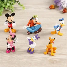 

Disney Kid Toys 6pcs/Lot Mickey Mouse Anime Figure Plastic Toys PVC Mini Action Figures Set Kids Toys Baby Gift For Boys Girls