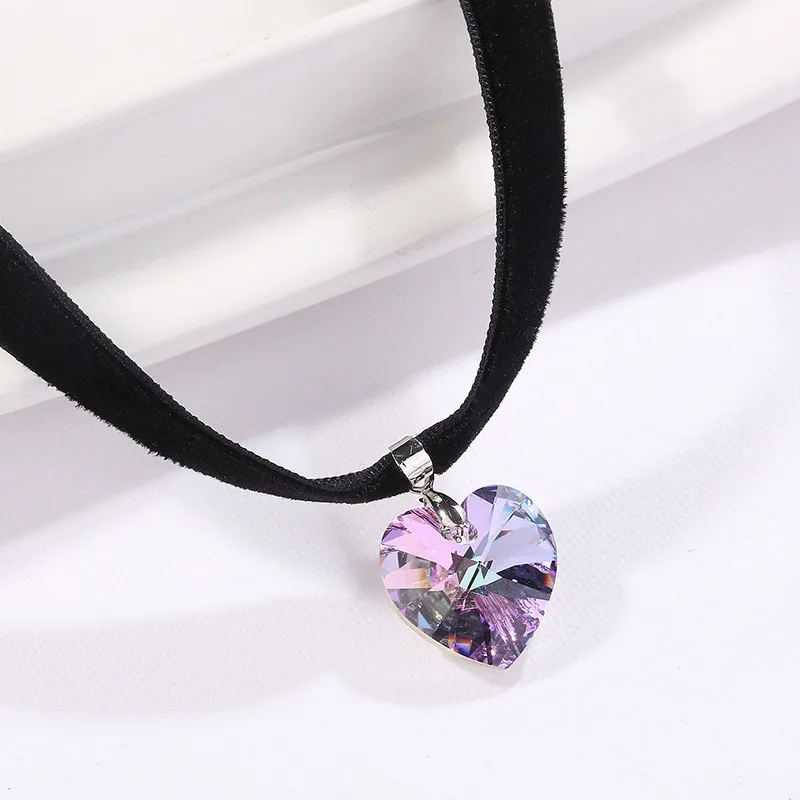 Austria crystal heart choker for women 201805