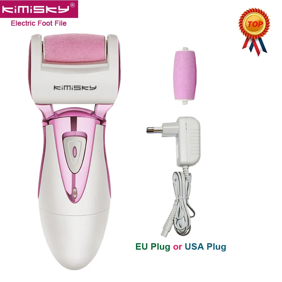 

KIMISKY Rose Rechargeable Foot File Pedicure Electric tools Foot Care Exfoliating Foot Care Tool 2Ps roller pedicure heads
