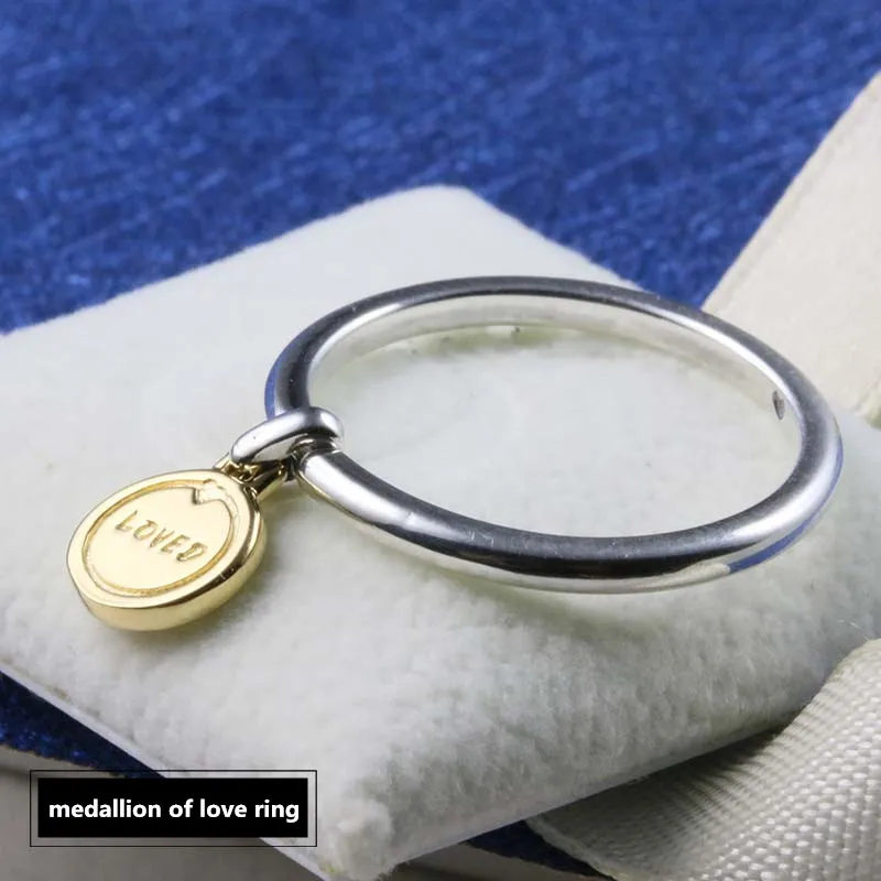 

2019 New perfect charm Engraved Anillo 925 rings silver Medallion of Love Ring pandoras Shine,winter collections,1pz