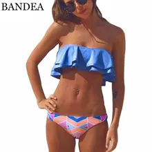Bikinis BANDEA Новый 2017 Сексуальная Бандо Женщины Мягкий Купальники Сплошной цвет Бразильский Комплект Бикини Пляж Купальный Костюм