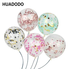 

HUADODO 12inch 5pcs Multi Confetti Balloons Inflatable Latex Balloon Gold Foil Confetti Happy Birthday Balloons party Supplies