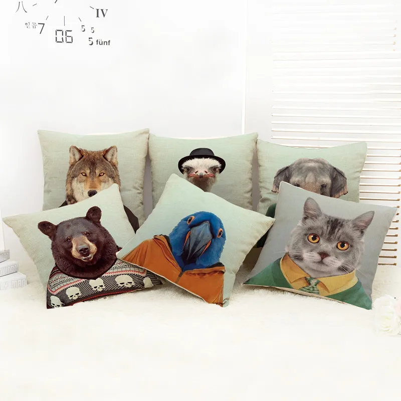 Animal Print Pillow Covers Promotion For Promotional Aliexpress Com Mediterranean Style Animal Print Cushion Cover For Sofa Elephant Rhinoceros Home Decorative Case Pillow Smc260t From