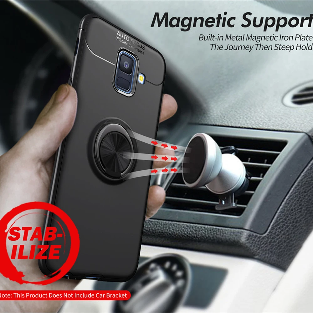 

Case sFor Samsung Galaxy A6 2018 Case Luxury Soft TPU Silicone Magnetic Ring Cover For Samsung Galaxy A6 Plus 2018 Case Cover