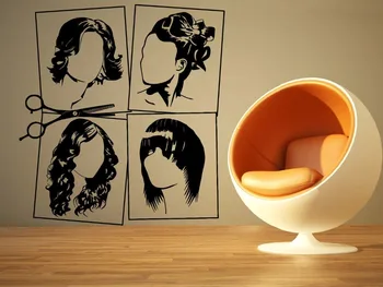 

Hair Salon Vinyl Wall Decal Sexy Girl Hair Beauty Salon Hairdressing Haircut Art Wall Sticker Barbershop Beauty Shop Decoration