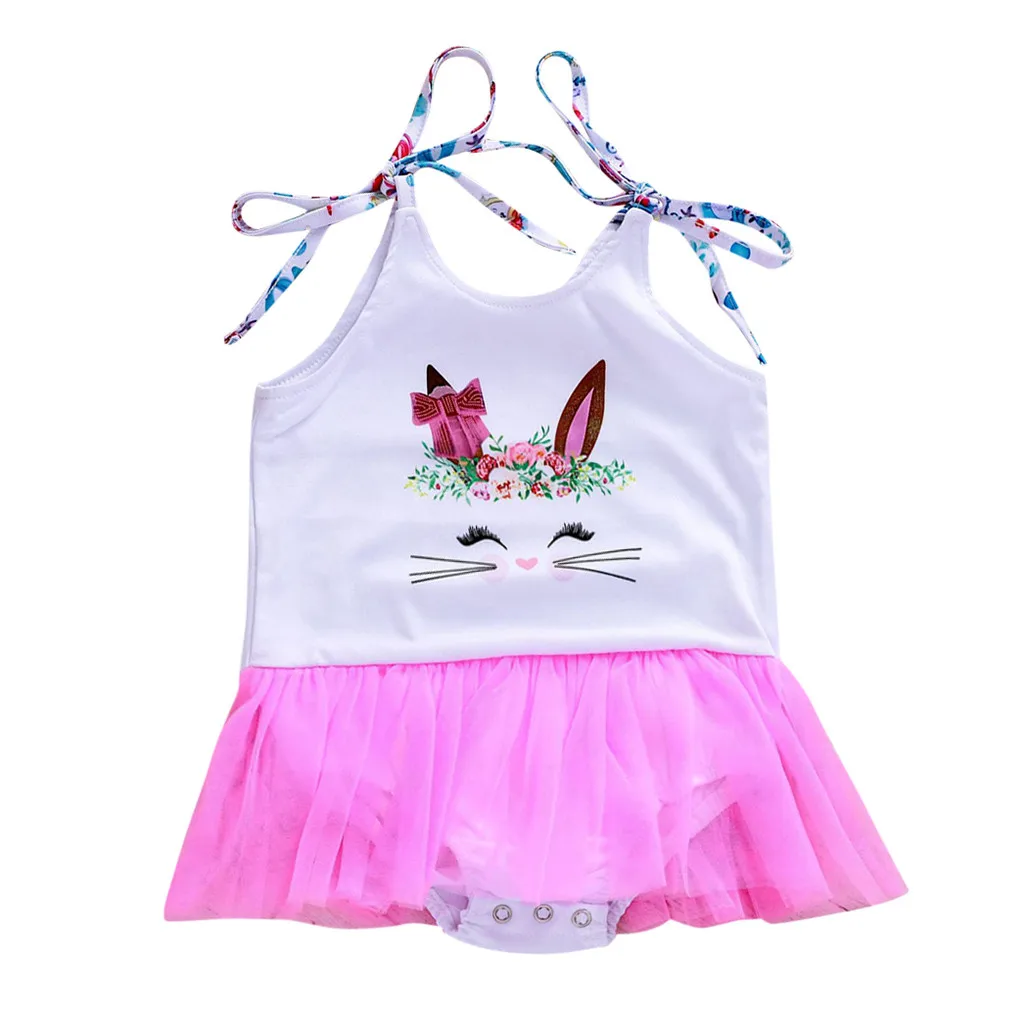 

Toddler Newborn Baby Boy Girl Rompers Playsuit Clothes Sleeveless Vest Easter Day Rabbit Print Jumpsuit Romper Jumpsuit