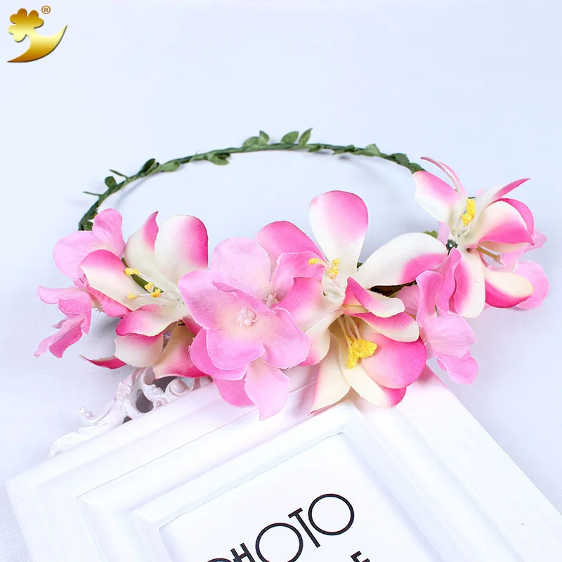 

1PC Summer Bohemia Fashion Women Wedding Big Flower Wreath Crown Headband Hairband Floral Garlands Hair Band Accessories 58159