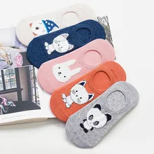 La MaxPa/10 пар, женские низкие носки до щиколотки с принтом животных из мультфильмов, бесшовные Невидимые носки, Слиперы, женские хлопковые короткие носки-башмачки k428