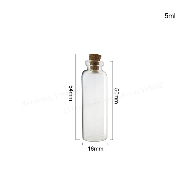 Petite bouteille en verre transparent 50x1.5ML 2ML 5ml, avec bouchon en  liège de bois, échantillons vides pour le stockage de petits objets cadeaux  de mariage - AliExpress