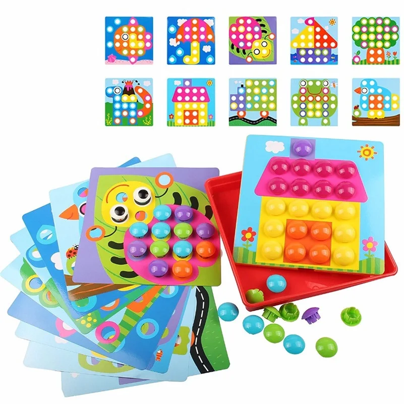 46 шт. детские развивающие игрушки Pegboard гриб пазл для ногтей композитная картина