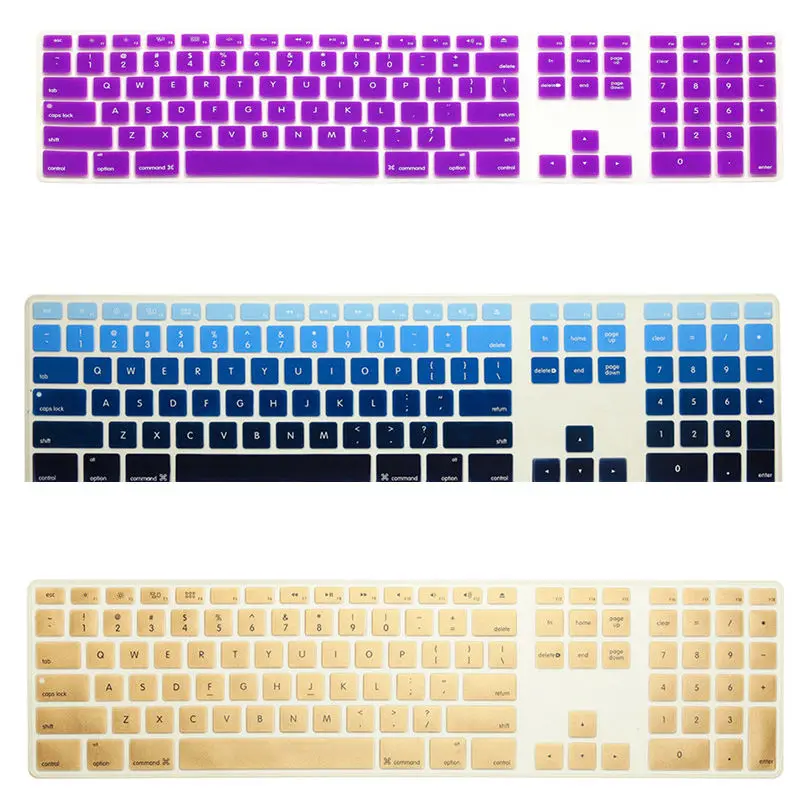 

For Apple iMac Desktop Protector Flim Colorful Silicone Keyboard Cover Skin With Numeric Keypad For Apple iMac G5/G6
