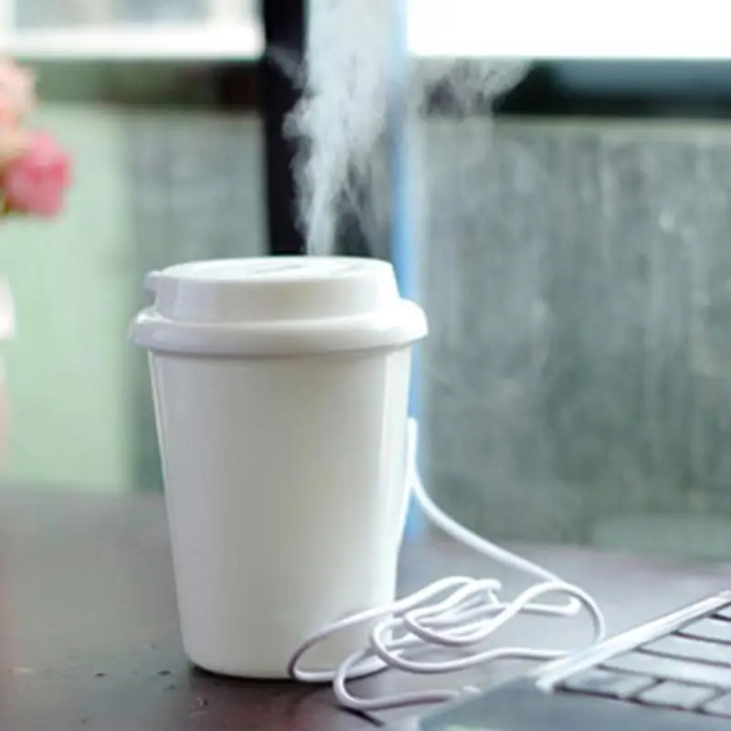 

Portable Creative Mini Coffee Cup USB Ultrasonic Humidifier Cars Office Air Purifier Essential Oil Aroma Diffuser for Home Car