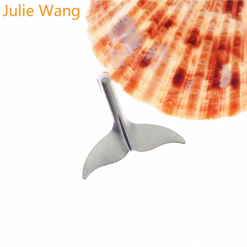 10 шт. шармы плавники Julie Wang из сплава хвост русалки рыба ожерелье с кулоном