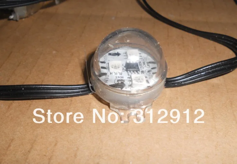 30 мм Диаметр DC12V вход WS2811 Smart LED модуль, с 3 шт. 5050 SMD RGB LED внутри, 0.72 Вт, 20 штук строку, все черный провод