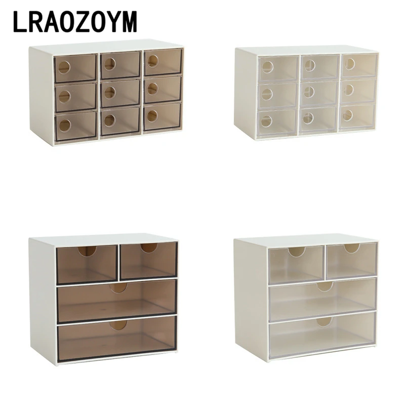 

LRAOZOYM New Storage Drawers Sundries Jewelry Accessories Cosmetic Makeup Sort Out For Bedroom Office Plastic PS Materials LR137