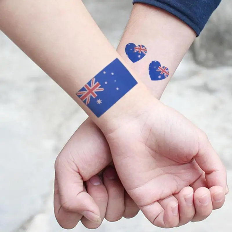 Водонепроницаемые одноразовые наклейки на тату с национальным флагом временный флаг Бразилии, Футбольная татуировка на кисть