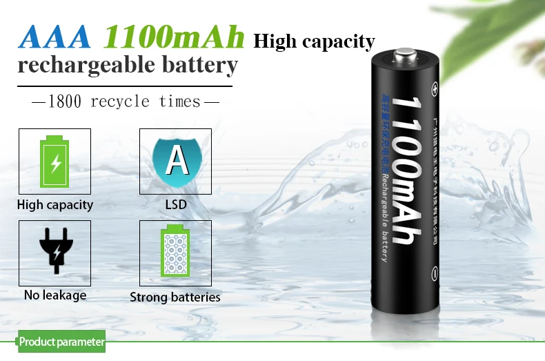 12 шт PALO 1,2 V AAA NIMH перезаряжаемые батареи 1100mAh 3A AAA перезаряжаемые батареи